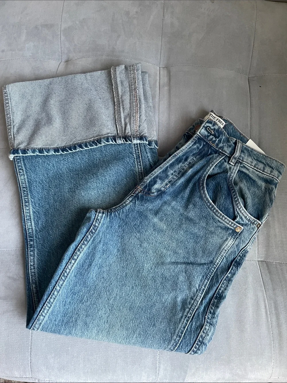 We The Free Blue High-Rise Wide Leg Jeans - Picture 10 of 10